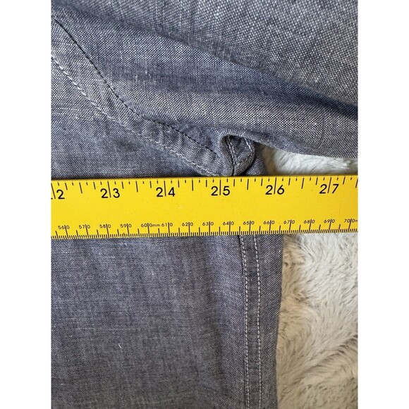 Michael Kors Shirt Men XL Blue Linen Cotton Blend Tailored Classic Fit Casual - Picture 8 of 9